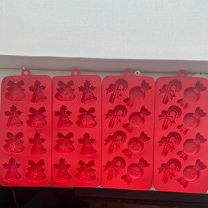 Red Silicone Christmas Candy Molds